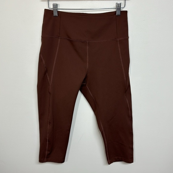 Girlfriend Collective Brown Cropped Leggings Large - Picture 2 of 6